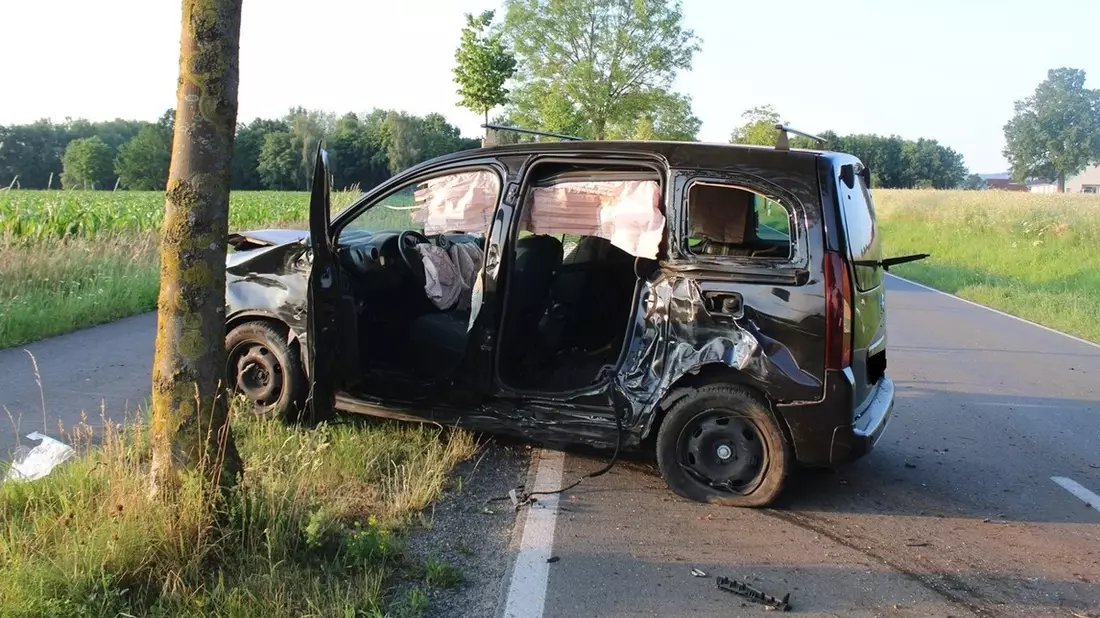 POL-MI: Ausweichmanöver endet mit Kollision gegen mehrere Bäume - Bild: presseportal.de