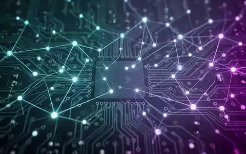 Abstrakte Darstellung eines Technologie-Deals, mit digitalen Netzwerkverbindungen über einem Mikrochip-Muster in Blau- und Violetttönen. - Foto: über boerse-global.de