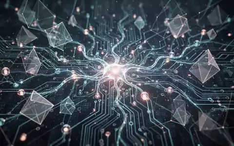 An abstract, glowing neural network with interconnected nodes and geometric shapes, symbolizing advanced AI and autonomous project management software. - Foto: über boerse-global.de