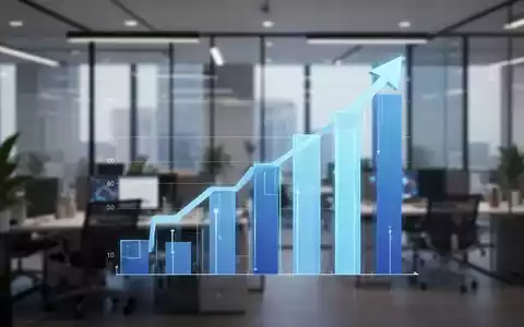Eine stilisierte Grafik mit einem steigenden Balkendiagramm vor einem unscharfen Bürohintergrund, das Investitionswachstum darstellt. - Foto: über boerse-global.de