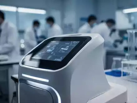 Nahaufnahme eines modernen medizinischen Geräts in einem Labor, das Präzision und Forschung im Gesundheitswesen symbolisiert. - Foto: über boerse-global.de