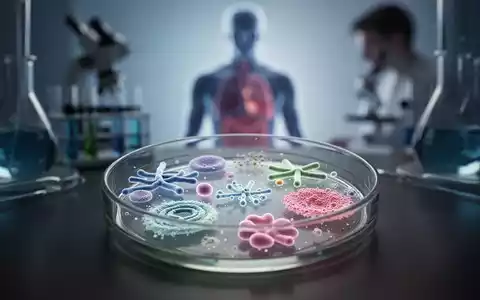 Nahaufnahme einer Petrischale mit leuchtenden Bakterienkulturen, die das menschliche Darmmikrobiom und wissenschaftliche Forschung symbolisieren. - Foto: über boerse-global.de