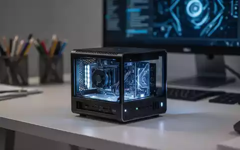 A sleek, modern mini-PC with glowing internal components on a desk, symbolizing compact computing power. - Foto: über boerse-global.de
