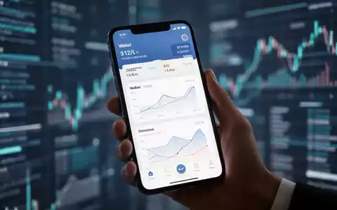 A hand holding an iPhone displaying a financial dashboard within the Wallet app, with charts and graphs, symbolizing spending tracking. - Foto: über boerse-global.de