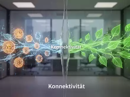 Zwei digitale Datenströme, einer finanziell und einer nachhaltigkeitsbezogen, versuchen zu verschmelzen, zeigen aber Widerstand und Trennung. - Foto: über boerse-global.de