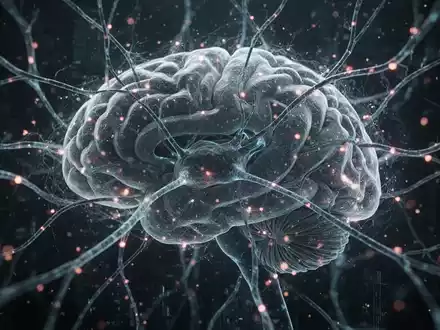 Abstrakte Darstellung von Gehirnaktivität oder neuronalen Netzwerken mit leuchtenden Elementen, die Neurowissenschaften und Forschungsgelder symbolisieren. - Foto: über boerse-global.de