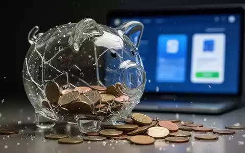 Shattered piggy bank with coins spilling out, symbolizing the closure of a venture capital arm and cost-cutting measures. - Foto: über boerse-global.de