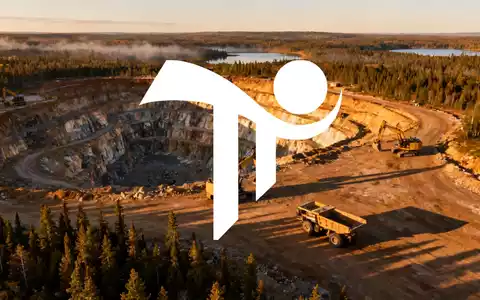 Luftaufnahme einer Lithiummine mit schweren Maschinen in einer rauen Landschaft bei Kenora, Kanada, bei Sonnenaufgang. - Foto: über boerse-global.de