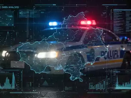 Ein Forensiker analysiert Daten auf einem Bildschirm, der eine Karte von Litauen mit digitalen Überlagerungen zeigt. - Foto: über boerse-global.de