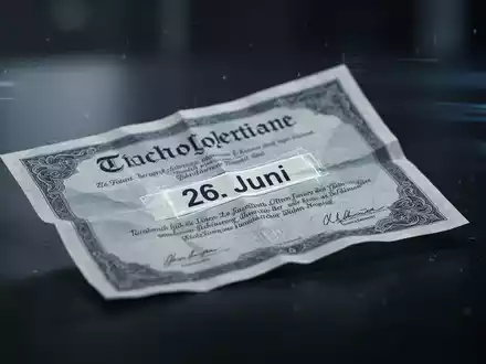 Ein leicht zerknittertes Wertpapier mit dem hervorgehobenen Datum „26. Juni“ auf einer dunklen, reflektierenden Oberfläche. - Foto: über boerse-global.de