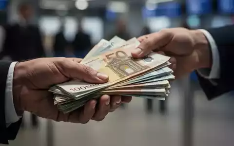 Eine Nahaufnahme einer Hand, die einen Stapel Euro-Banknoten hält, während eine andere verschwommene Hand versucht, Scheine zu nehmen. - Foto: über boerse-global.de
