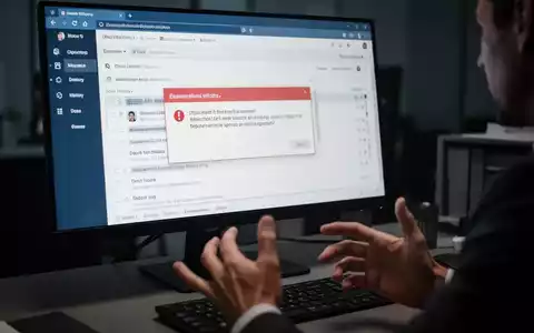 Nahaufnahme eines Computerbildschirms mit einem E-Mail-Programm, das eine Fehlermeldung und eine teilweise gelöschte E-Mail-Historie anzeigt. - Foto: über boerse-global.de
