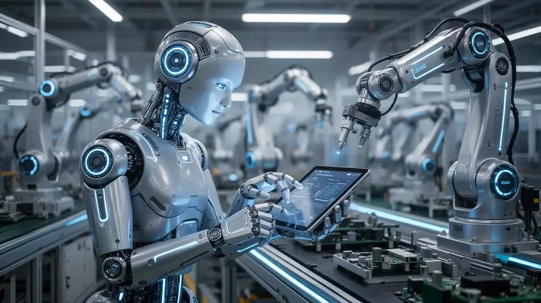 AGIBot G2: Humanoide Roboter prüfen fehlerfrei Tablets am Band