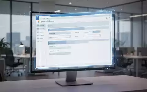 A glowing, oversized Microsoft Access form extending beyond a computer monitor, representing the removal of size limitations. - Foto: über boerse-global.de