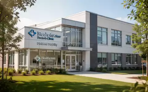 Modernes Gesundheitsgebäude mit gepflegter Grünfläche, symbolisiert Immobilieninvestitionen und stabile Dividenden. - Foto: über boerse-global.de