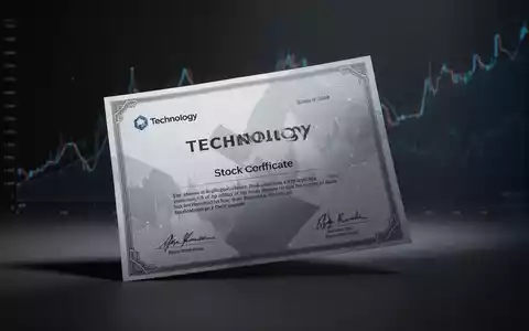 Eine einzelne, teilweise verdeckte Technologie-Aktienurkunde mit dezentem Abwärtstrend im Hintergrund. - Foto: über boerse-global.de