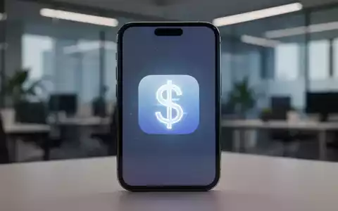 Ein Smartphone mit einer App, die wie ein Produktivitätstool aussieht, aber ein verstecktes Finanzsymbol aufweist, vor einem unscharfen Bürohintergrund. - Foto: über boerse-global.de