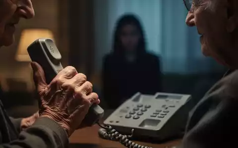 Eine ältere Person hält ein Telefon, während im Hintergrund eine unscharfe, schattenhafte Figur zu sehen ist. - Foto: über boerse-global.de
