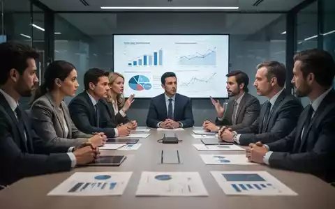 Eine Gruppe von Geschäftsleuten sitzt an einem Konferenztisch und diskutiert, mit einem Fokus auf Zusammenarbeit und strategische Planung. - Foto: über boerse-global.de