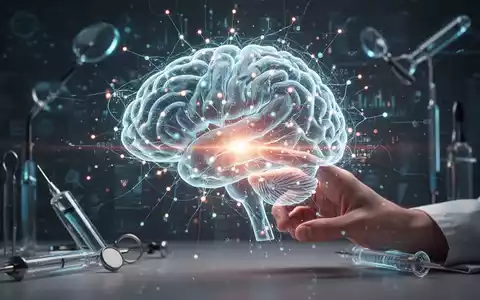 Ein futuristisches Hologramm eines Gehirns, umgeben von medizinischen Instrumenten, das kognitive Gesundheit und KI symbolisiert. - Foto: über boerse-global.de