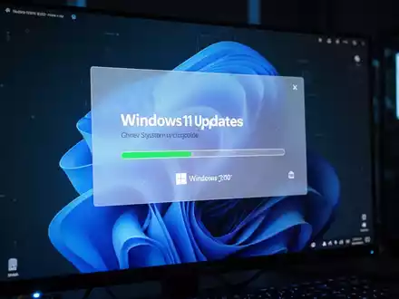A computer screen showing a Windows 11 update notification, indicating a mandatory system upgrade in progress. - Foto: über boerse-global.de