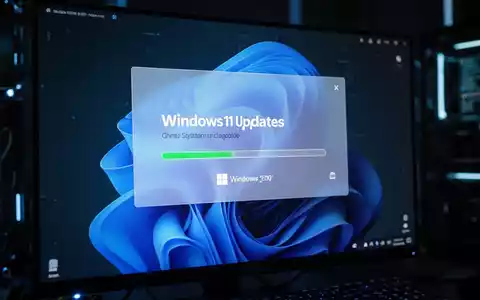 A computer screen showing a Windows 11 update notification, indicating a mandatory system upgrade in progress. - Foto: über boerse-global.de