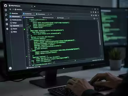 A modern computer terminal displaying a redesigned GitHub Copilot CLI with glowing green code and tabbed windows, symbolizing AI-enhanced development. - Foto: über boerse-global.de