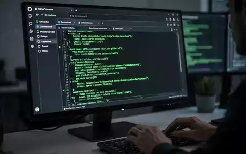A modern computer terminal displaying a redesigned GitHub Copilot CLI with glowing green code and tabbed windows, symbolizing AI-enhanced development. - Foto: über boerse-global.de