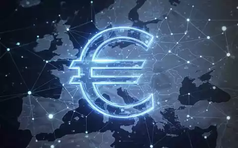 A glowing digital Euro symbol over a subtle map of Europe with data lines, representing the digital euro as a geopolitical necessity. - Foto: über boerse-global.de