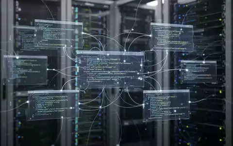Stylized image of digital documents, code, and network connections, representing open-source LaTeX collaboration and technical deployment. - Foto: über boerse-global.de