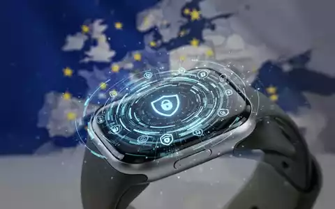 Close-up of a smart IoT device with digital data streams and cybersecurity symbols, hinting at EU product liability regulations. - Foto: über boerse-global.de
