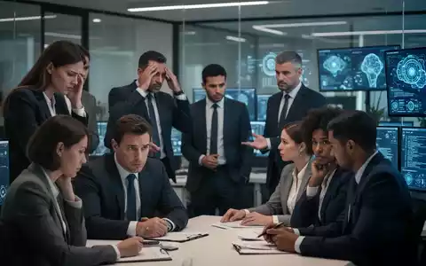 Eine Gruppe von Geschäftsleuten in einem modernen Büro, einige gestresst, andere ruhig, die sich mit Kommunikation und Zusammenarbeit auseinandersetzen. - Foto: über boerse-global.de