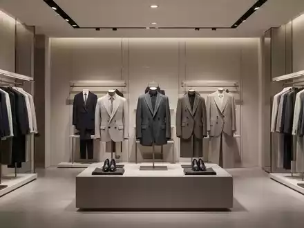 Eine minimalistische Luxus-Capsule-Kollektion in einem modernen, hell beleuchteten Einzelhandelsgeschäft, mit Fokus auf schlichte Eleganz. - Foto: über boerse-global.de