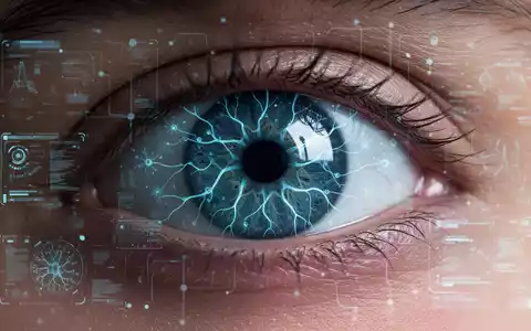 Nahaufnahme eines menschlichen Auges mit überlagerten digitalen Mustern, die die KI-Analyse der Netzhaut für die Alzheimer-Früherkennung symbolisieren. - Foto: über boerse-global.de