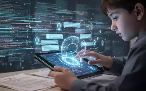 A young person using a tablet with a glowing chatbot interface, representing AI regulation for children. - Foto: über boerse-global.de