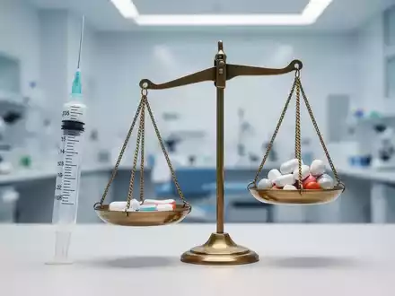 Eine medizinische Spritze neben einer Waage, die Gewichtsverlust und pharmazeutische Innovationen darstellt. - Foto: über boerse-global.de