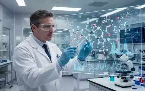 Wissenschaftler analysiert molekulare Daten auf einem Bildschirm in einem hochmodernen Labor. - Foto: über boerse-global.de