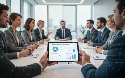 Fachleute diskutieren in einem modernen Konferenzraum über digitale Strategien zur psychischen Gesundheitsvorsorge am Arbeitsplatz. - Foto: über boerse-global.de