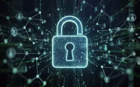 A glowing digital padlock icon over a background of abstract network connections and data streams, symbolizing cybersecurity. - Foto: über boerse-global.de