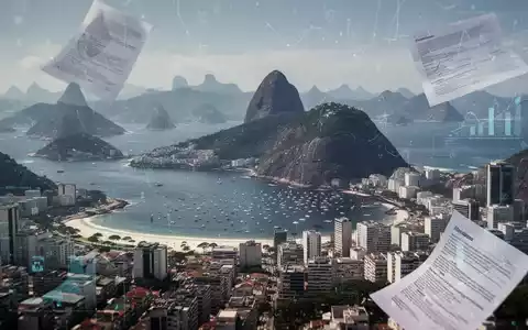Eine stilisierte, leicht unscharfe Darstellung der Stadtlandschaft von Rio de Janeiro mit abstrakten Elementen, die Stress und Daten symbolisieren. - Foto: über boerse-global.de