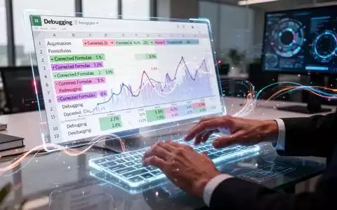 A stylized spreadsheet interface with glowing AI elements, highlighting data and formulas. Hands interact with a holographic keyboard in a modern office. - Foto: über boerse-global.de