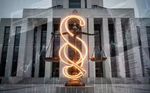 Ein stilisiertes Paragrafenzeichen oder eine Waage der Gerechtigkeit vor einem modernen Regierungsgebäude, das rechtliche und finanzielle Änderungen symbolisiert. - Foto: über boerse-global.de