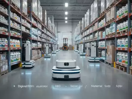 Automatisierte Lagerhalle mit mobilen Robotern, die Regale voller Nahrungsergänzungsmittel bewegen, symbolisiert Skalierbarkeit und Logistik. - Foto: über boerse-global.de