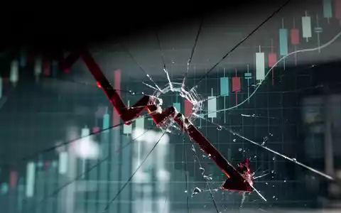 Ein stilisierter Finanzmarkt-Chart, der unter Druck steht, mit einer abwärts gerichteten Linie und dunklen Schatten, die Belastung symbolisieren. - Foto: über boerse-global.de