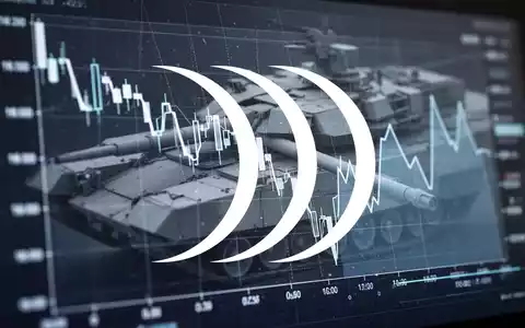 Ein digitaler Bildschirm zeigt einen stark fallenden Börsenkurs-Chart, der einen Rückgang von 20 Prozent symbolisiert. - Foto: über boerse-global.de