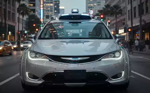 A Waymo robotaxi on a city street, with a slight distortion effect, suggesting operational issues or misconduct. - Foto: über boerse-global.de