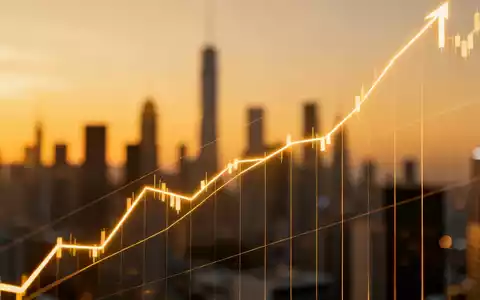 Abstrakte Darstellung eines Börsenindex-Charts mit aufsteigender Linie, digitalen Elementen und Skyline im Hintergrund. - Foto: über boerse-global.de