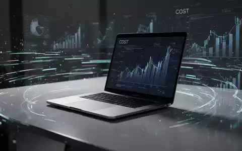 A sleek, modern laptop on a desk, surrounded by abstract digital data streams and subtle financial charts, suggesting hidden costs. - Foto: über boerse-global.de