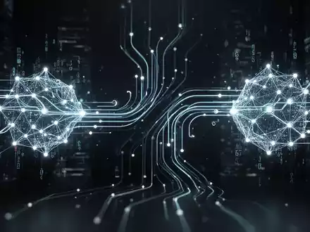 Abstrakte Darstellung einer digitalen Finanztransaktion mit leuchtenden Linien und Knoten, die Konnektivität und Innovation symbolisieren. - Foto: über boerse-global.de
