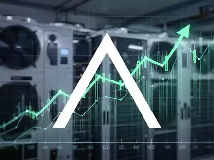 Ein stilisierter, aufsteigender Börsenchart über einer verschwommenen Darstellung von modernen HLK-Systemen. - Foto: über boerse-global.de
